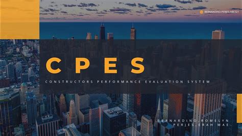 CONSTRUCTORS’ PERFORMANCE EVALUATION SYSTEM (CPES) .